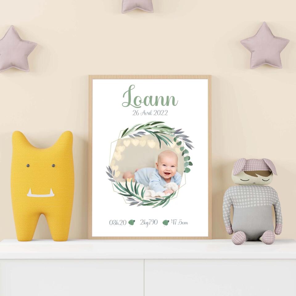 Affiche de naissance personnalisée avec photos - Créations d'Agathe