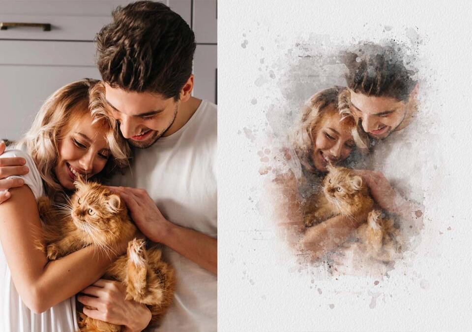 Affiche avec photo Aquarelle personnalisée - Créations d'Agathe