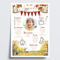 Affiche anniversaire personnalisée sur la Forêt - Créations d'Agathe