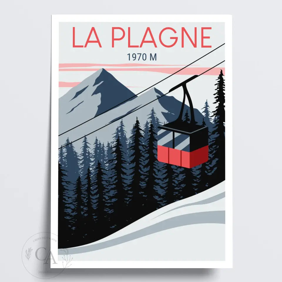 Affiche personnalisé voyage au ski - Créations d'Agathe