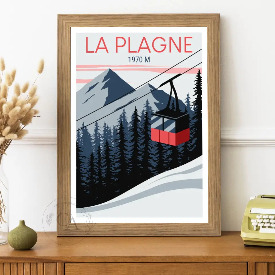 Affiche personnalisé voyage au ski - Créations d'Agathe