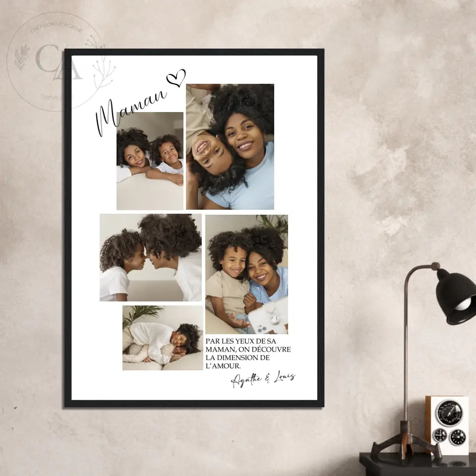 Affiche personnalisée - Pêle-mêle Maman - Créations d'Agathe