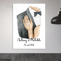Affiche personnalisée pour un cadeau de mariage - Créations d'Agathe