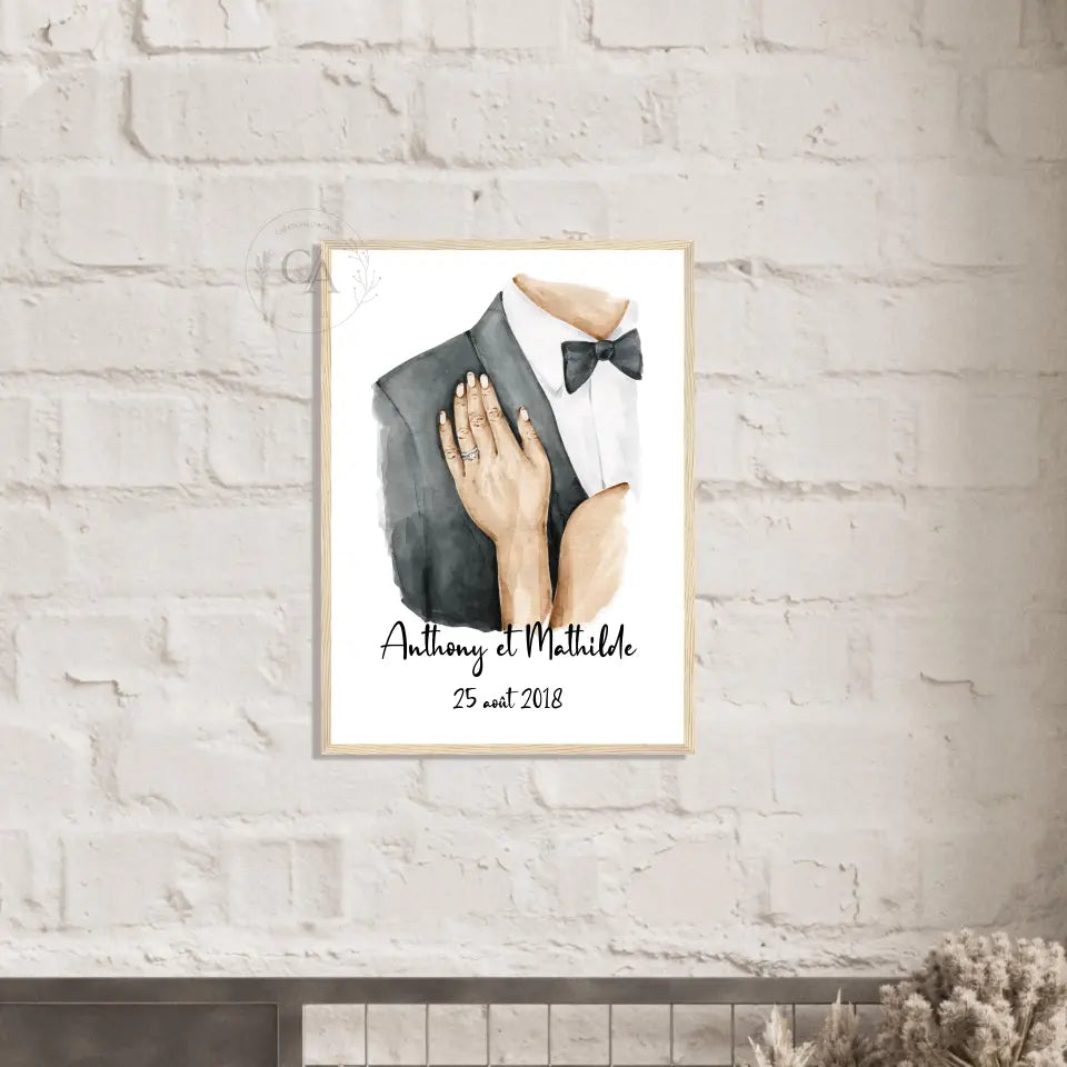 Affiche personnalisée pour un cadeau de mariage - Créations d'Agathe