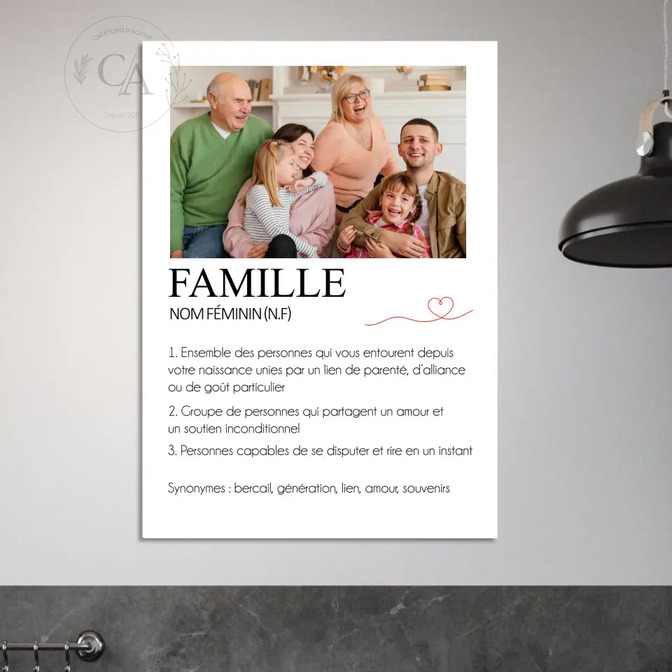 Affiche personnalisée définition de famille - Créations d'Agathe