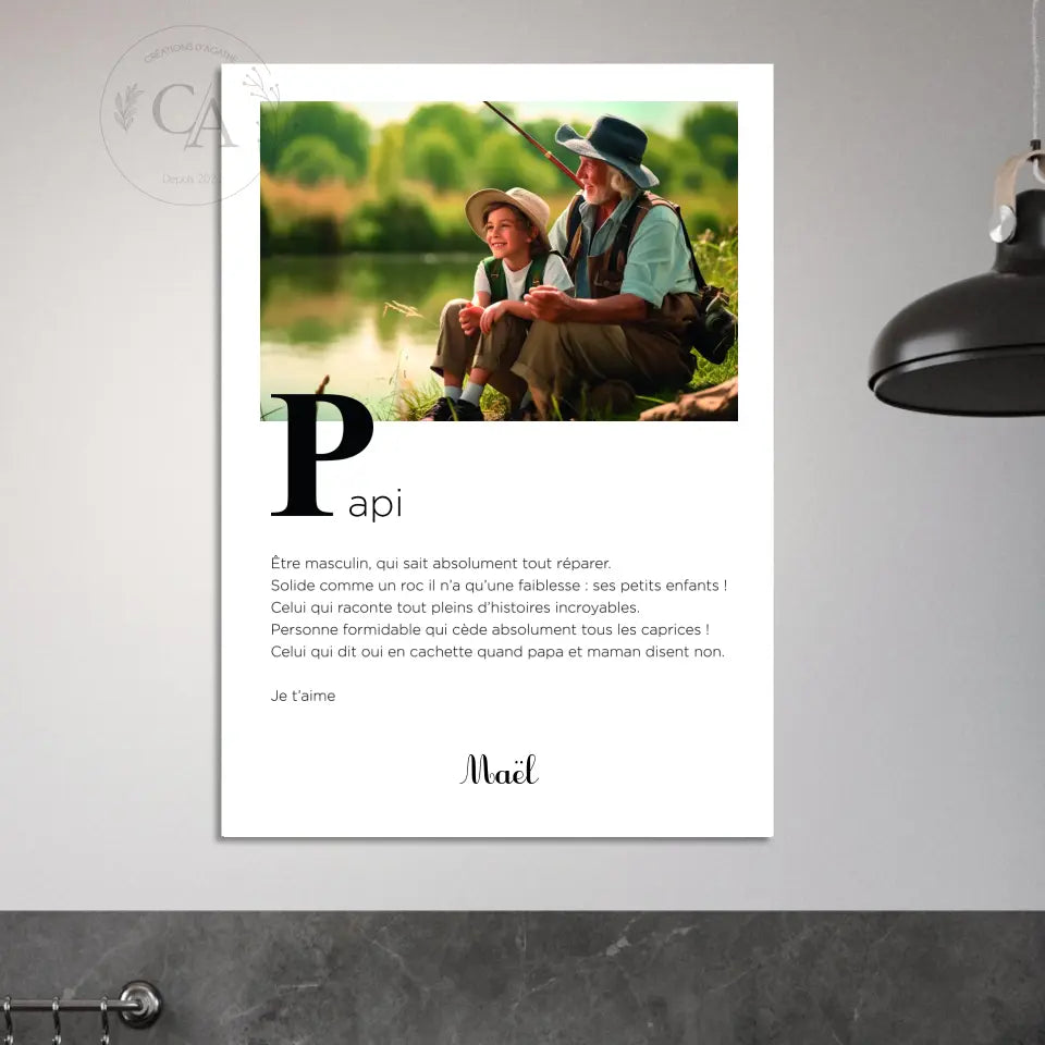 Affiche personnalisée définition Papi - Créations d'Agathe