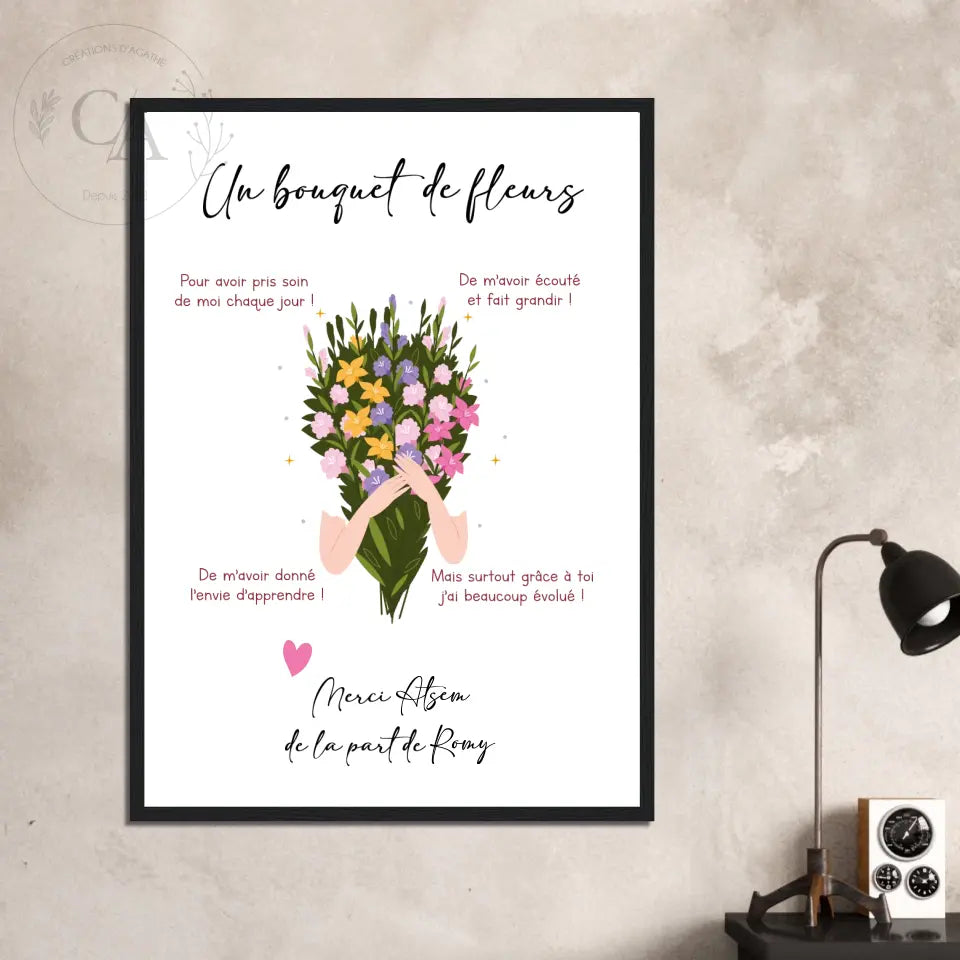 Affiche personnalisée pour Atsem - Maîtresse - Nounou - Créations d'Agathe