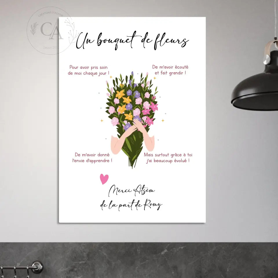 Affiche personnalisée pour Atsem - Maîtresse - Nounou - Créations d'Agathe