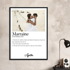 Affiche personnalisée définition marraine avec photo - Créations d'Agathe