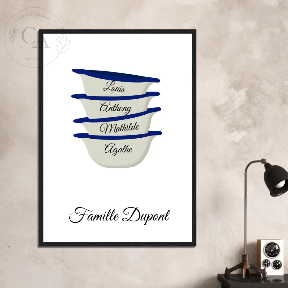 Affiche bols bretons personnalisés - Créations d'Agathe