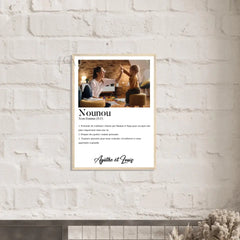 Affiche cadeau définition Nounou avec une photo - Créations d'Agathe