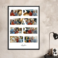 Affiche personnalisée collage photo autour du mot Papy / Papi - Créations d'Agathe