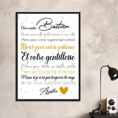 Affiche cadeau pour Maître ou Maîtresse - Créations d'Agathe