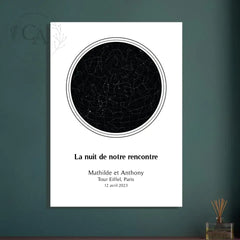 Affiche personnalisé avec carte du ciel étoilé - Créations d'Agathe