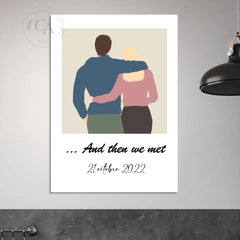 Affiche couple illustration avec portrait sans visage - Créations d'Agathe