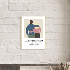 Affiche couple illustration avec portrait sans visage - Créations d'Agathe