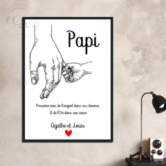 Affiche pour Papi avec un poème - Créations d'Agathe