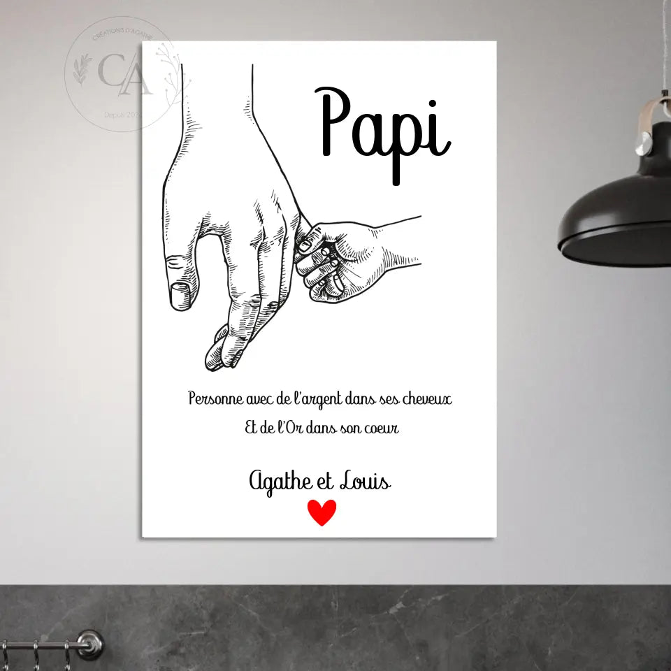 Affiche pour Papi avec un poème - Créations d'Agathe