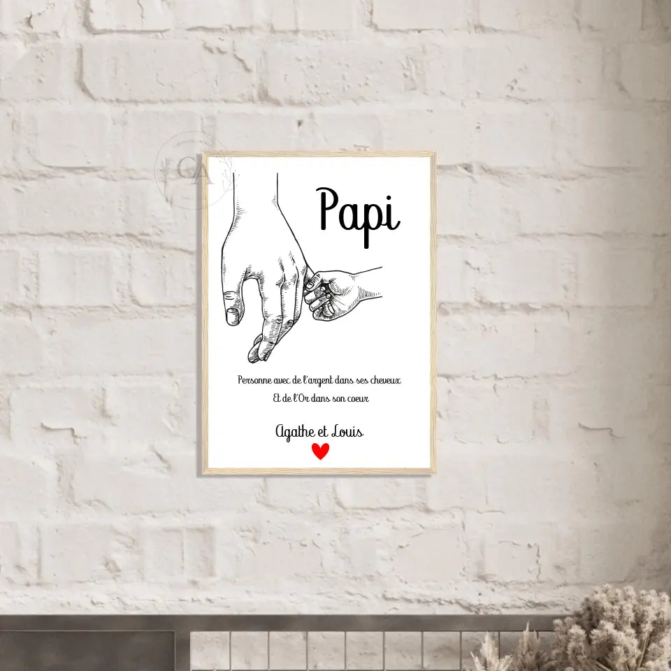 Affiche pour Papi avec un poème - Créations d'Agathe