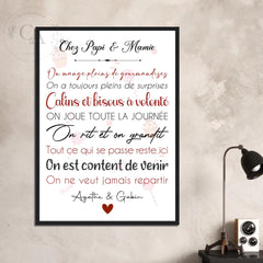 Affiche personnalisée pour Papi et Mamie - Créations d'Agathe