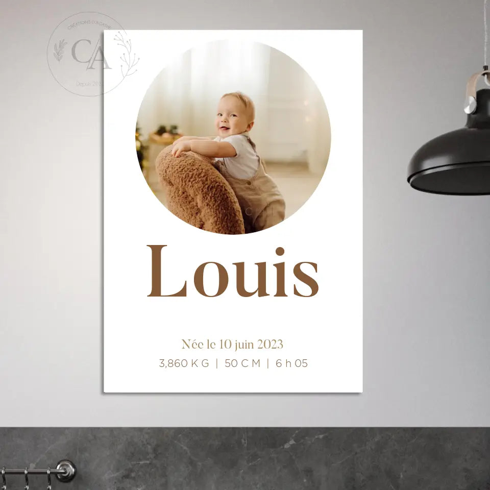 Affiche de naissance personnalisée avec photos - Créations d'Agathe