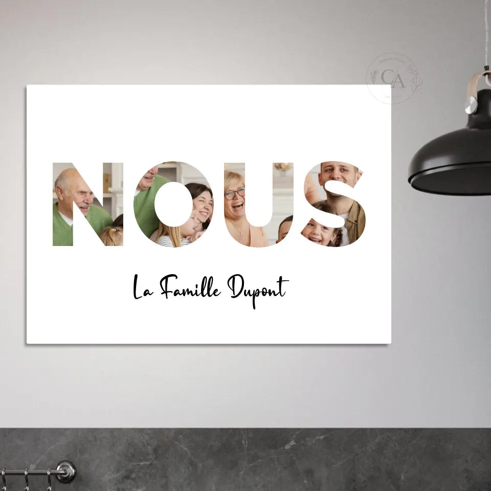 Affiche personnalisée "NOUS" en photos - Créations d'Agathe