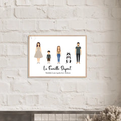 Affiche portrait de famille personnalisée | Cadeau personnalisé - Créations d'Agathe