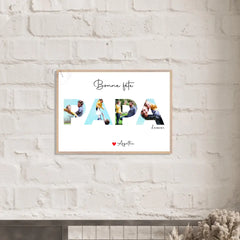 Affiche personnalisée photos avec lettres Papa - Fête des pères - Créations d'Agathe