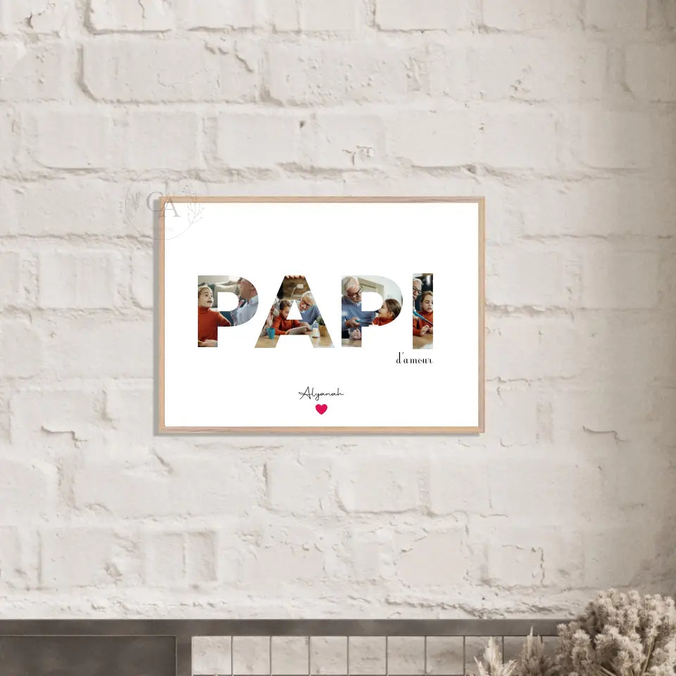 Affiche personnalisée, cadeau pour papi avec photos - Créations d'Agathe