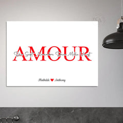 Affiche personnalisée « Amour » avec prénoms et date de rencontre - Créations d'Agathe