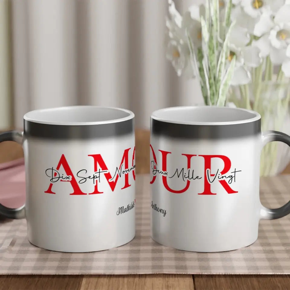 Tasse magique personnalisée "Amour" - Créations d'Agathe