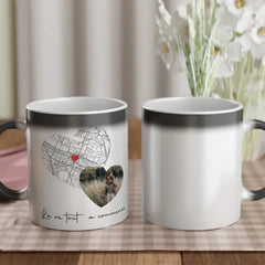 Tasse magique personnalisé "Là où tout a commencé" avec photo - Créations d'Agathe