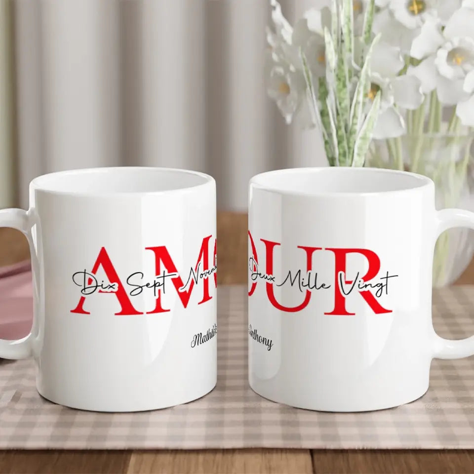 Tasse magique personnalisée "Amour" - Créations d'Agathe