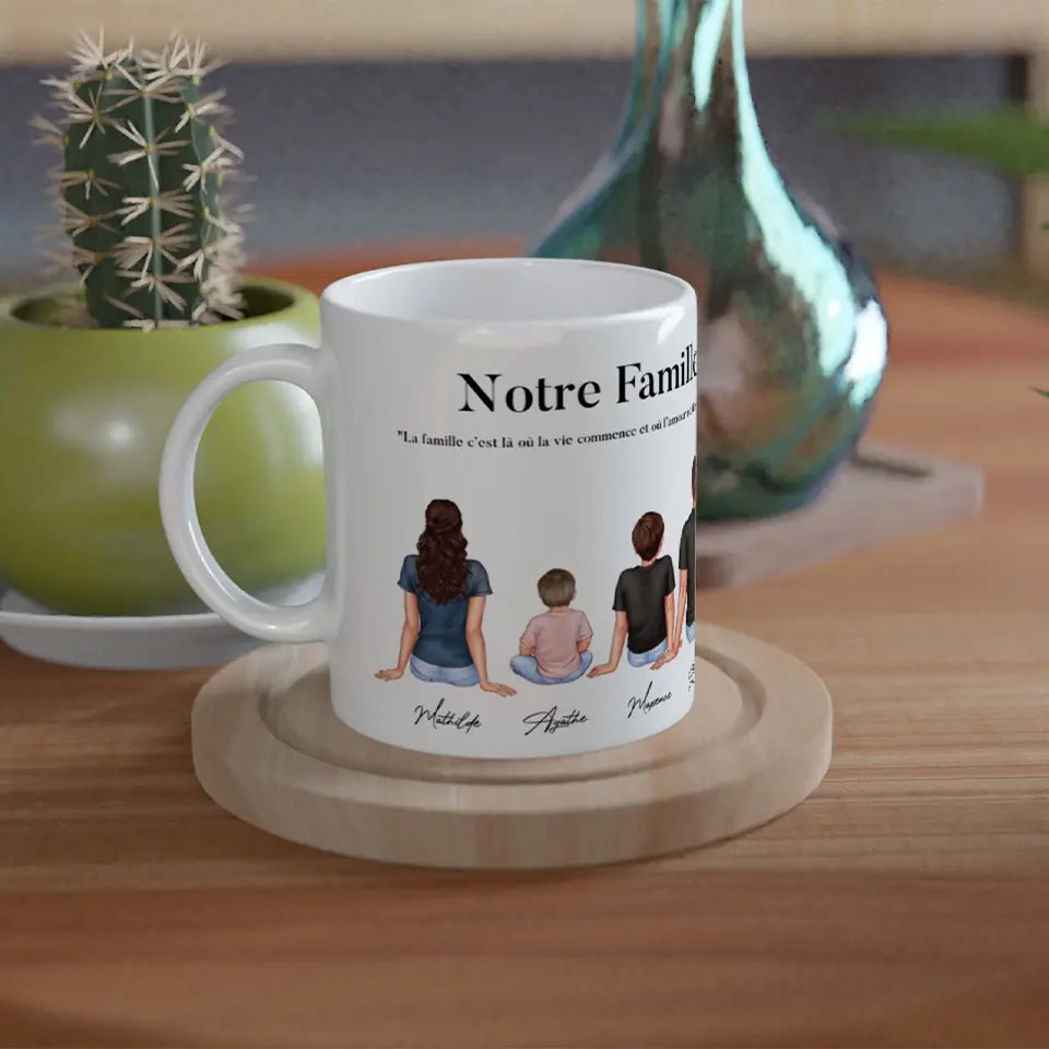 Tasse magique personnalisée - Portrait de famille - Créations d'Agathe