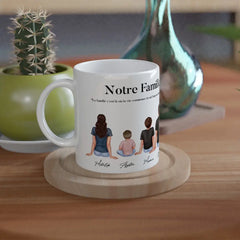 Tasse magique personnalisée - Portrait de famille - Créations d'Agathe