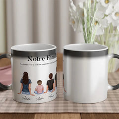 Tasse magique personnalisée - Portrait de famille - Créations d'Agathe