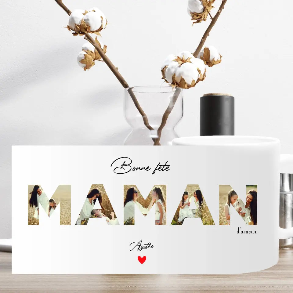 Tasse magique personnalisée avec le mot Maman - Créations d'Agathe