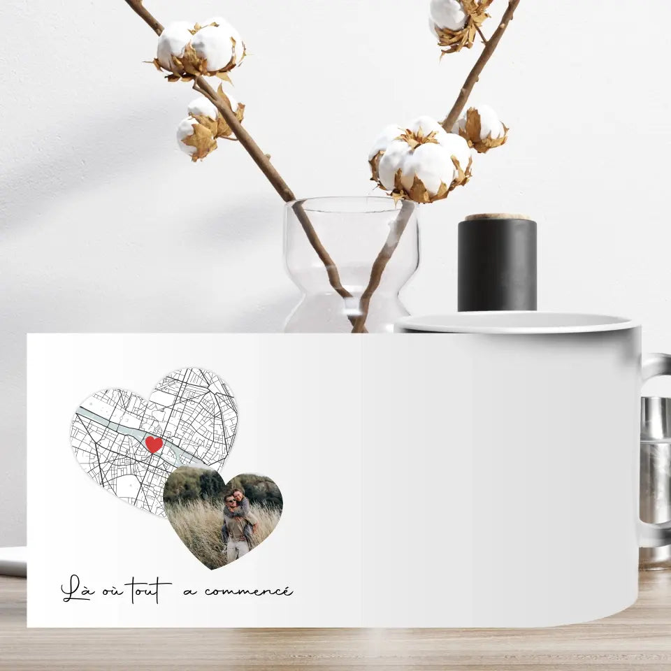 Tasse magique personnalisé "Là où tout a commencé" avec photo - Créations d'Agathe