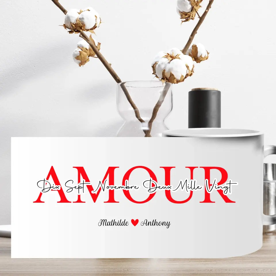 Tasse magique personnalisée "Amour" - Créations d'Agathe