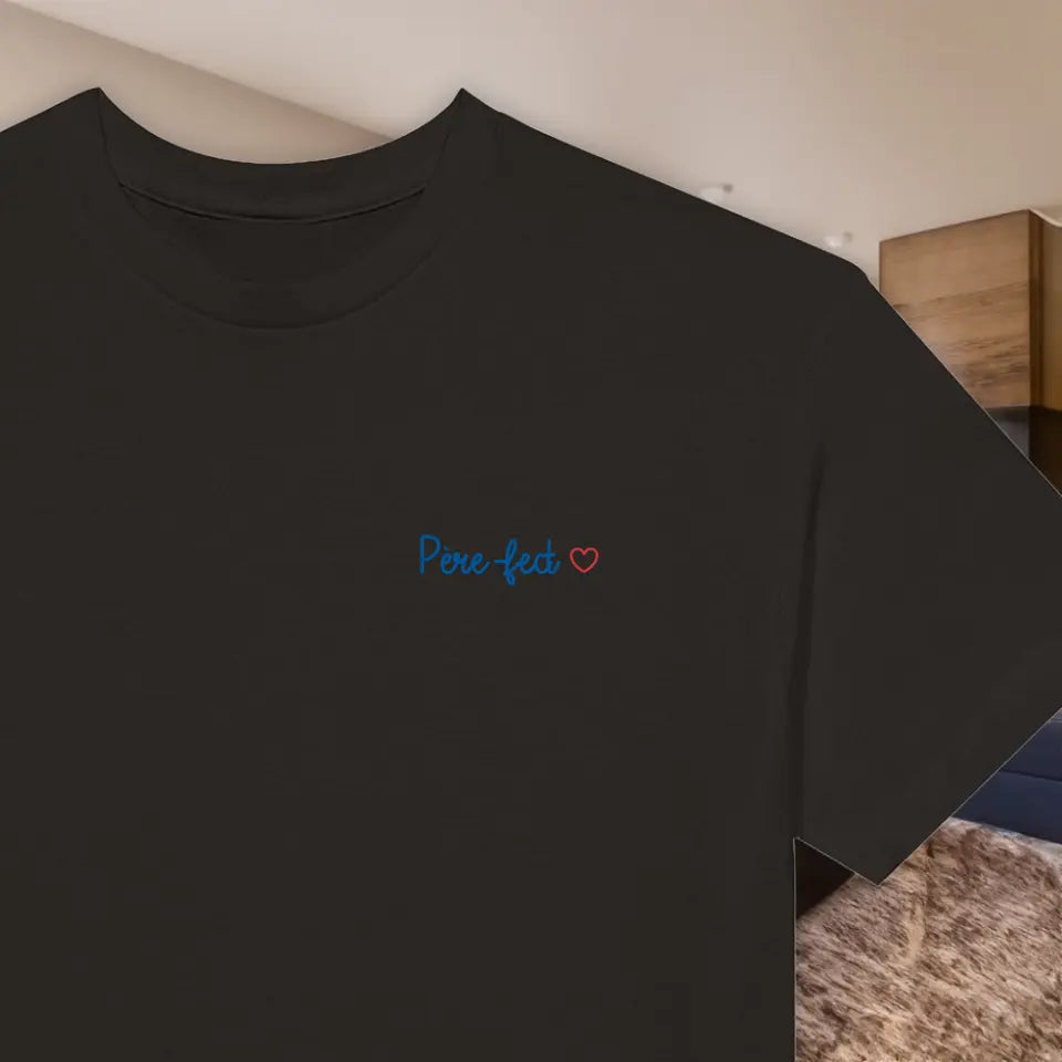 T-shirt homme personnalisé brodé "Père-fect" - Créations d'Agathe