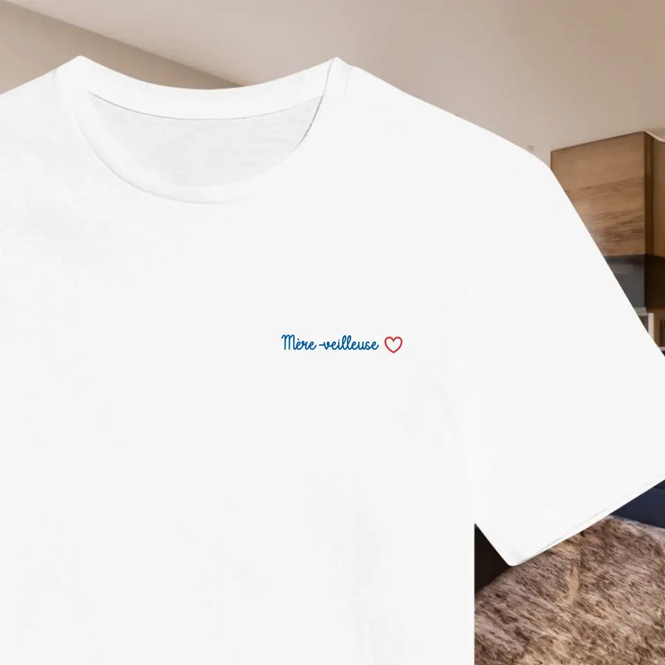 T-shirt femme personnalisé brodé "Mère-veilleuse" - Créations d'Agathe