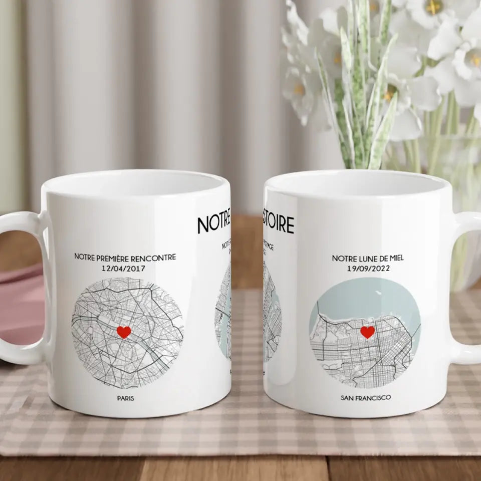 Tasse magique personnalisée Notre Histoire - Créations d'Agathe