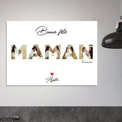 Affiche personnalisée photos avec lettres Maman - Créations d'Agathe