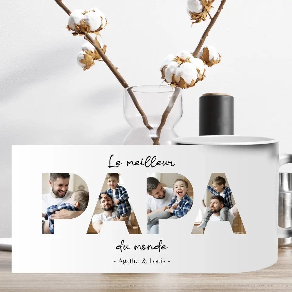Tasse magique "Le meilleur Papa du monde" - Créations d'Agathe