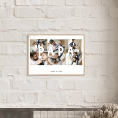 Affiche personnalisée avec le mot Papa - Cadeau fête des pères - Créations d'Agathe