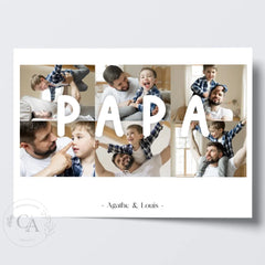 Affiche personnalisée avec le mot Papa - Cadeau fête des pères - Créations d'Agathe