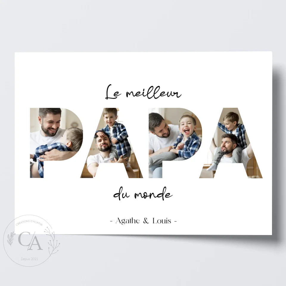 Affiche personnalisée " Le meilleur papa du monde" - Créations d'Agathe