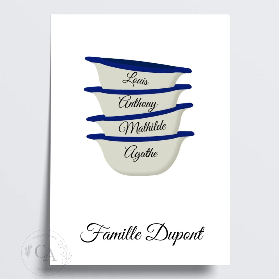 Affiche bols bretons personnalisés - Créations d'Agathe