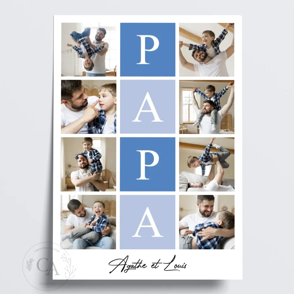 Affiche Photo P le m le Avec Le Mot Papa Cr ations D Agathe Affiche Photo P le m le Avec Le Mot Papa Cr ations D Agathe