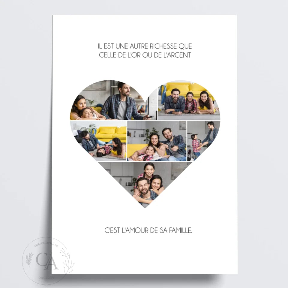 Affiche Coeur en Photos - Cadeau personnalisé pour capturer vos souvenirs - Créations d'Agathe